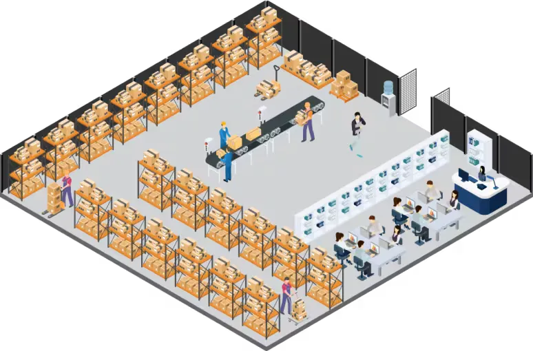 Large warehouse unit infographic